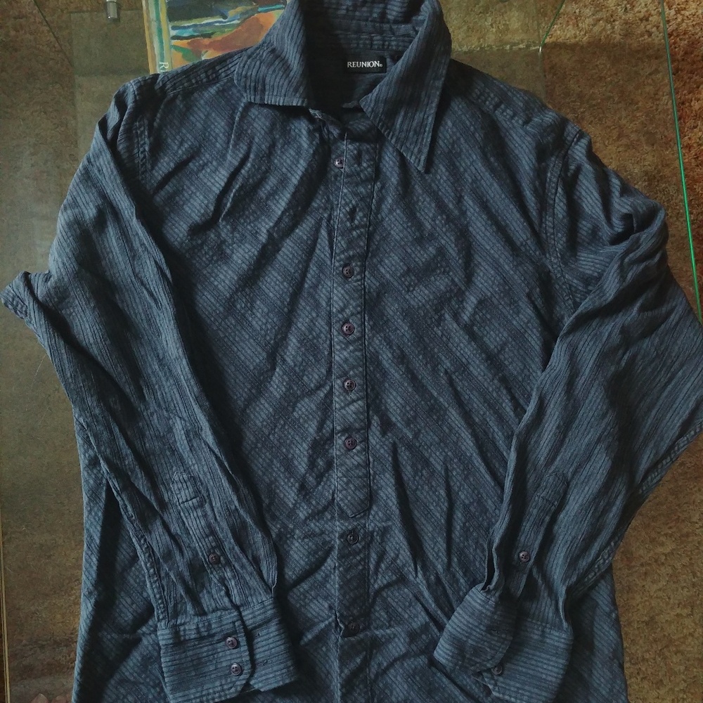 Dark grey and black LS shirt